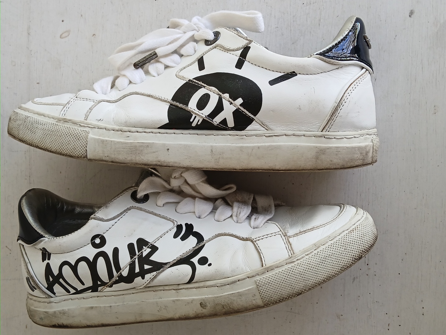 Zadig & Voltaire Leather Amour Sneakers Made In Paris Size 36 Or Us 6